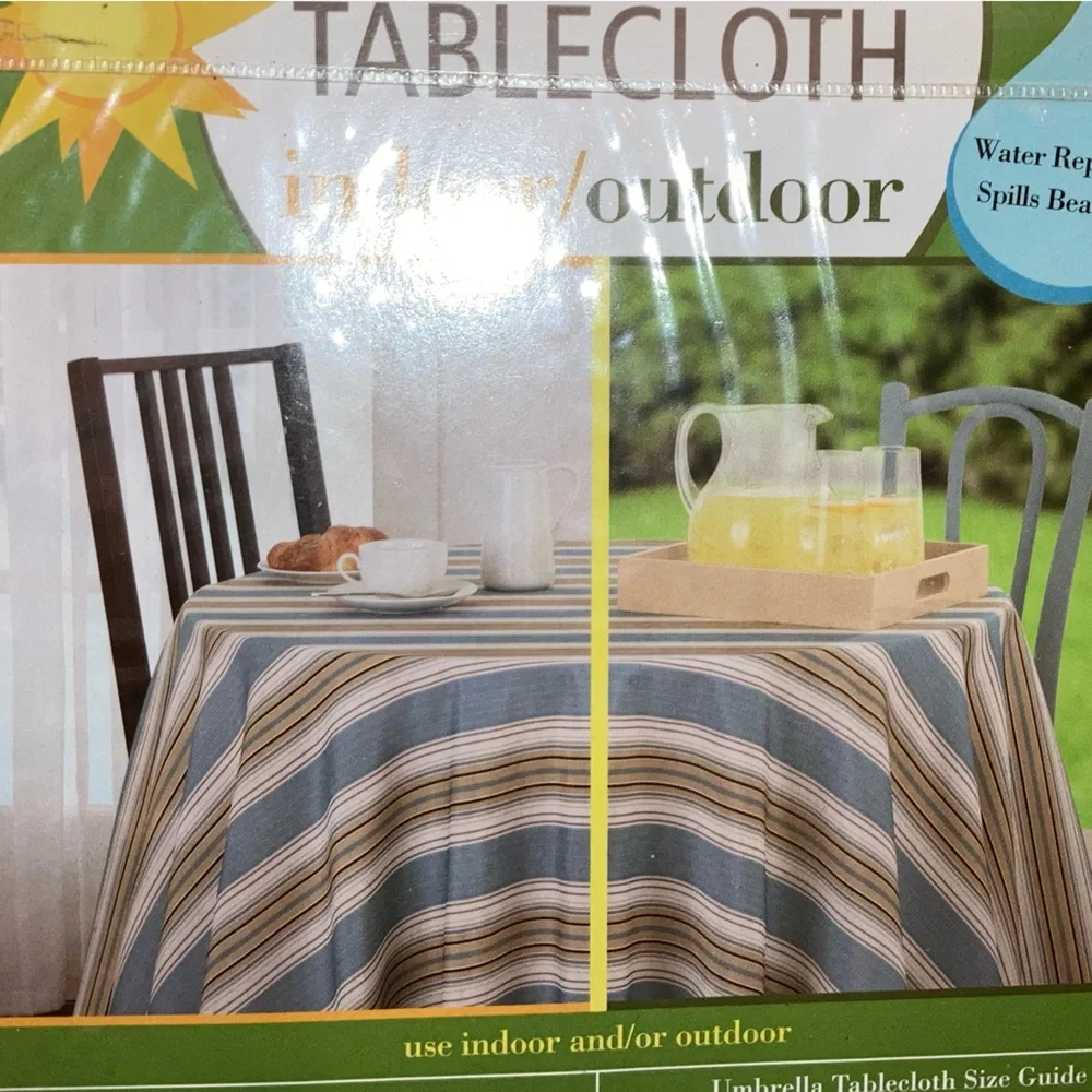 Indoor/Outdoor Tablecloth Mercer Stripe Blue  52” x 70”